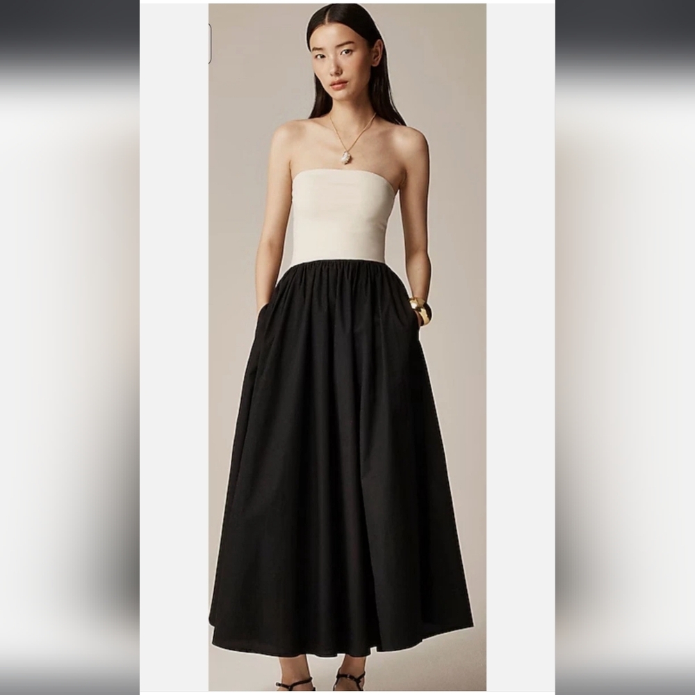 J. Crew Strapless Colorblock Mixy Dress